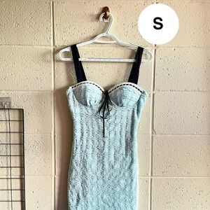 Fashion Nova Stylish Blue and Black Bodycon Dress